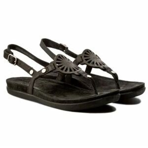 UGG Ayden Black Suede Sandals with Ankle Strap Size 11 Women’s